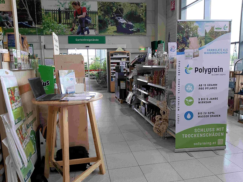 Polysorb, Polygrain, Wasserspeicherndes Granulat, Hydrogel Granulat, Superabsorber, Lagerhaus
